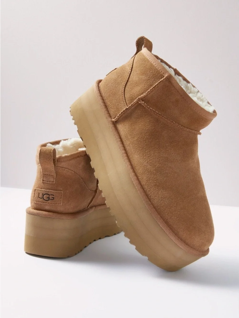UGG Kids Chestnut Platform Suede Ankle Boot